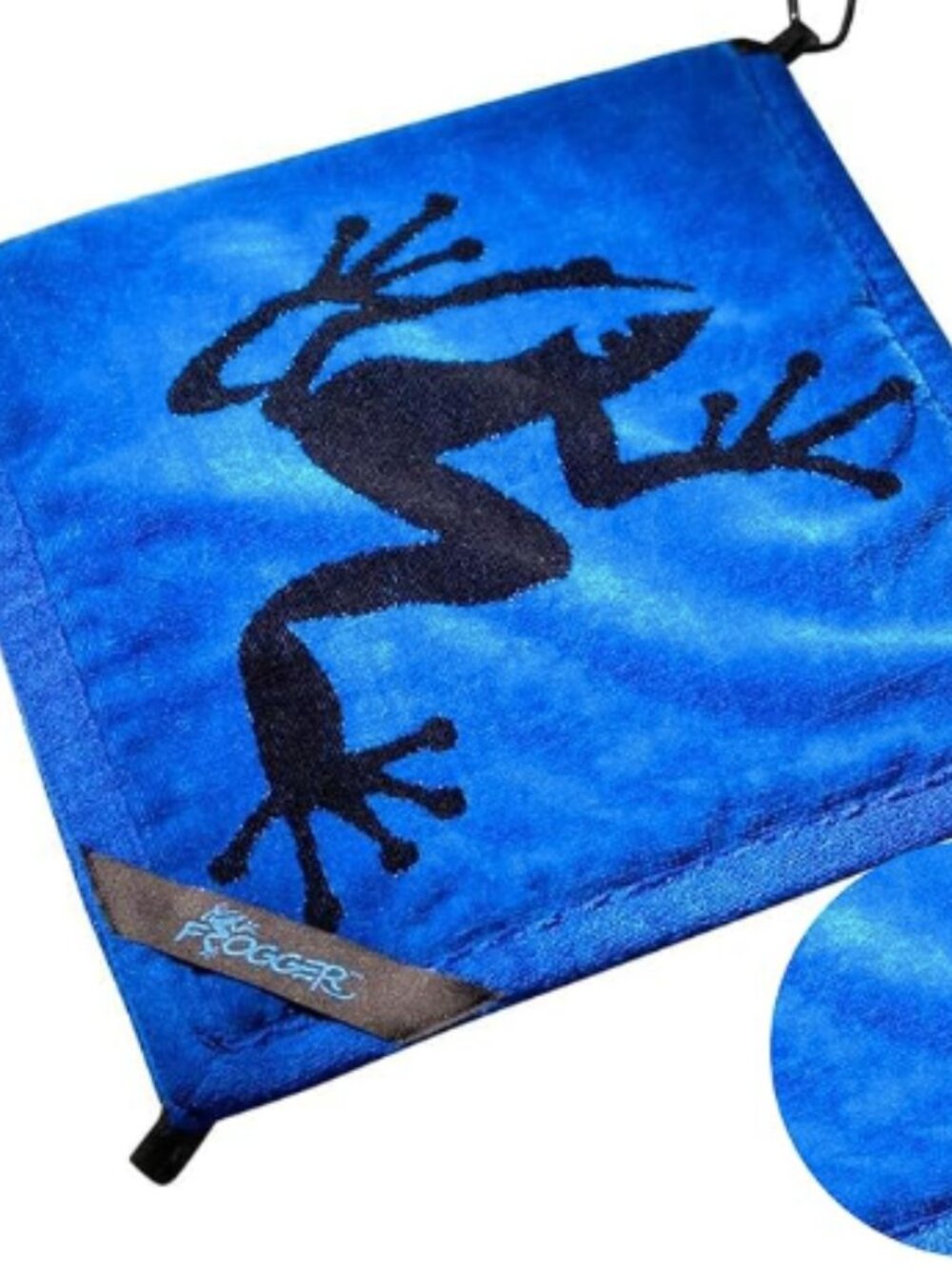 Frogger Amphibian Golf Towel Blue 2-in-1 Wet Dry Club Ball Cleaner